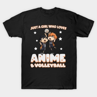 Just a girl who loves anime and volleyball - chibi anime T-Shirt